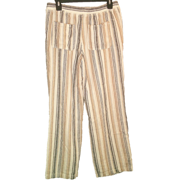 Maurice's Linen Blend Striped Wide Leg Beachy Pants Women's Medium - Picture 4 of 8
